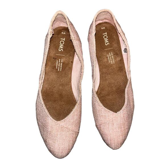 Tom’s Women’s Jutti Flats Light Pink Linen Size 6 - Picture 4 of 10